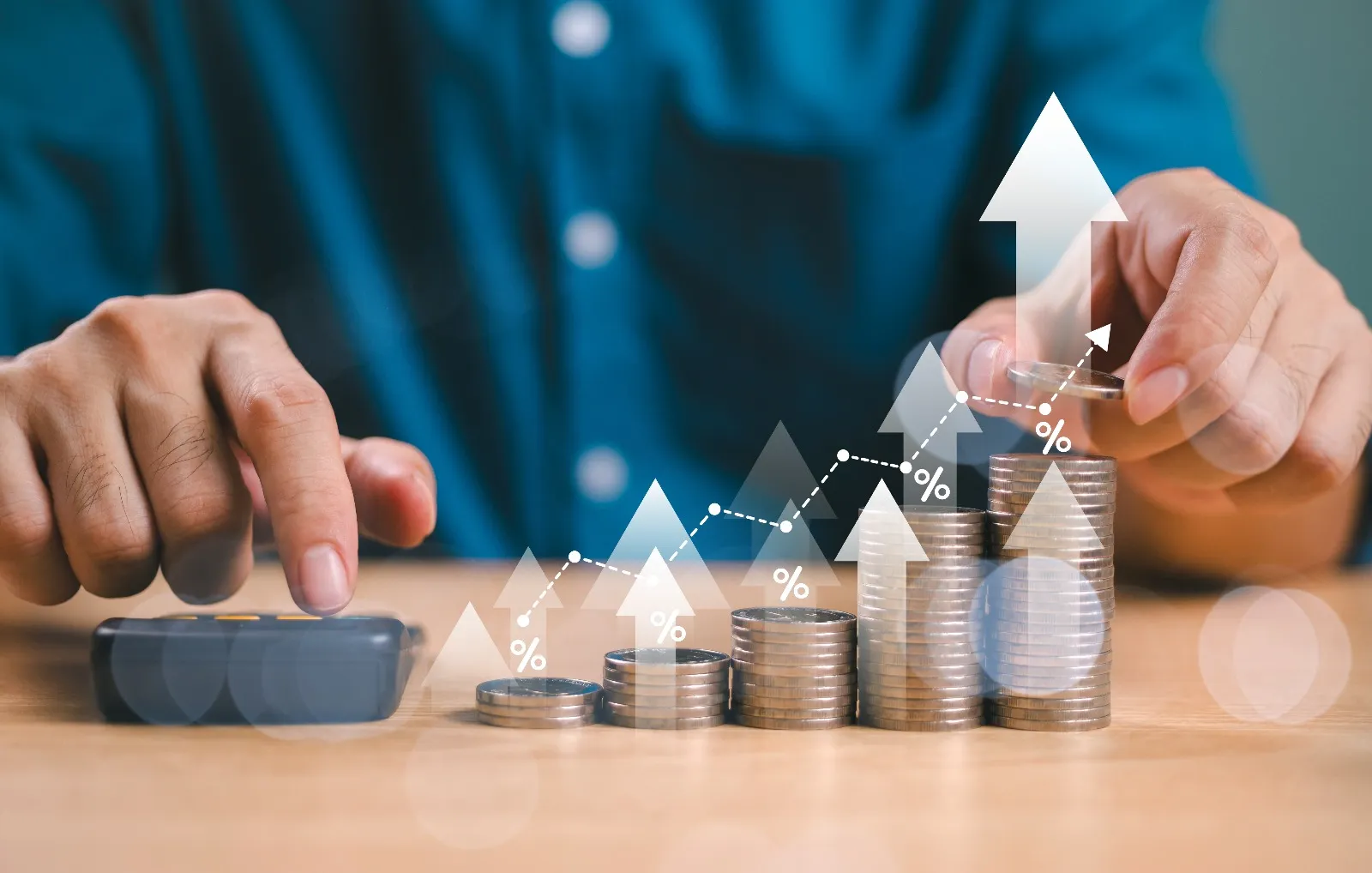 Sanierungswelt – Immobilien – Das Konzept steigender Zinsen und ihre Auswirkungen auf die Finanzen.